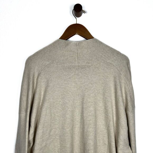 NWT Banana Republic Women's 2XL Ribbed Cream Beige Long Open Soft Cardigan - Picture 10 of 13
